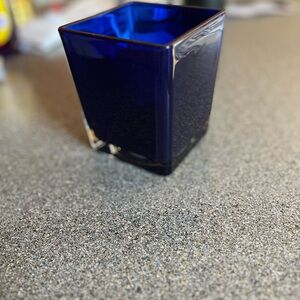Teleflora Square Blue Glass Vase